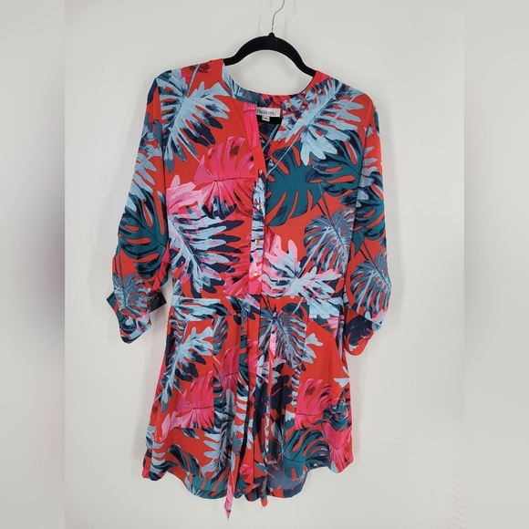 Jennifer Lopez Roll- tab Floral Romper Size 8 Summer - Picture 2 of 4